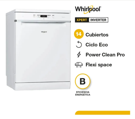 Lavavajillas Inverter 14 Cubiertos WLV14BY Whirlpool