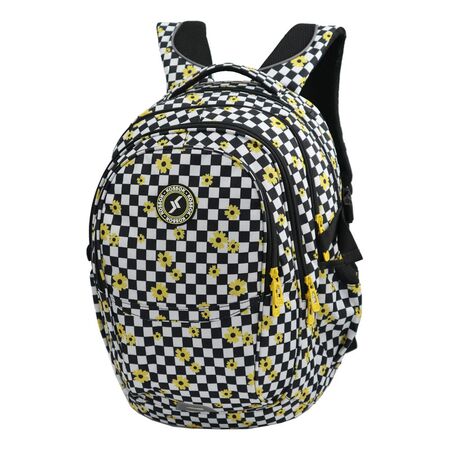 Mochila Grande Magic Reforzada Acolchonada Calidad Superior NEGRO GIRASOL Rayas