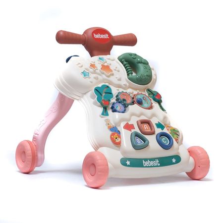 Caminador Musical con Panel Didáctico Rosa Bebesit 1226-B