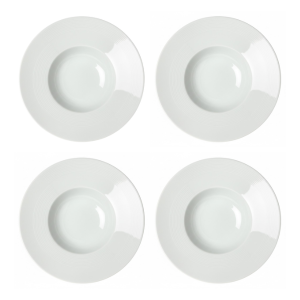 Plato Pasta Hondo 27 cm Blanco Porcelana Rayitas