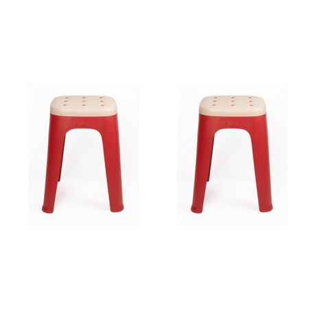 Banqueta Apilable Driven Rojo X 2 Unidades Deco Capitone