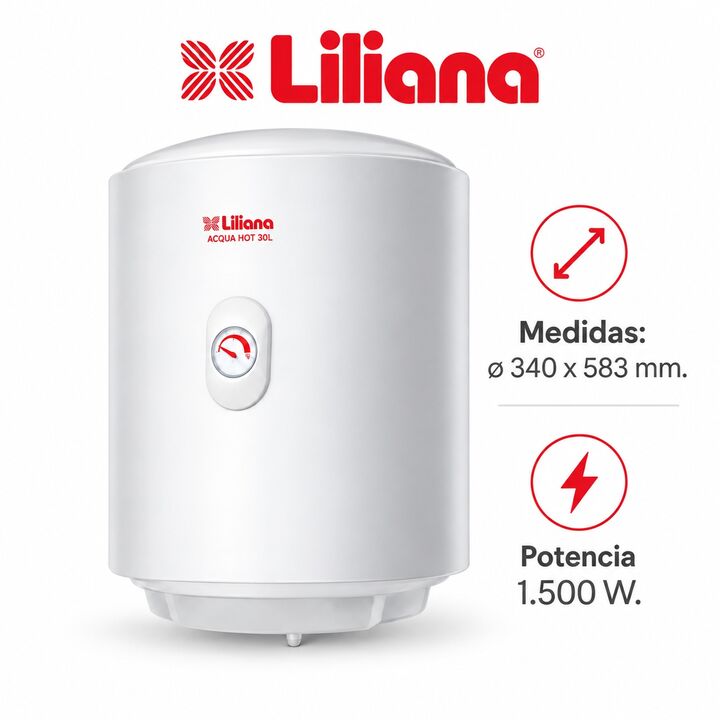 Termotanque Eléctrico Liliana Acqua Hot TV830 30L 1500W Conexión Inferior - Vista 3