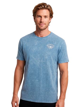 Remera Atomik SS Feel The Wave Hombre Moda Azul