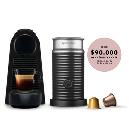 Cafetera Nespresso Essenza Mini D Negra + Aeroccino A3KD30-AR-BKNE2