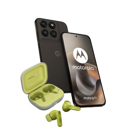 Combo Moto G77 8+256GB Black Olive + Moto Buds Guitar Green Banana