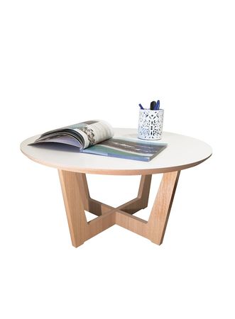 Mesa Baja Roma De 60 Cm De Diametro Color Blanca