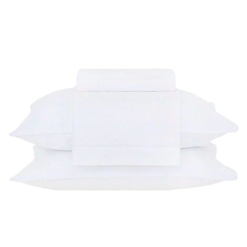 Juego de Sabanas King Espalma Percal Liso Blanco - Vista 1