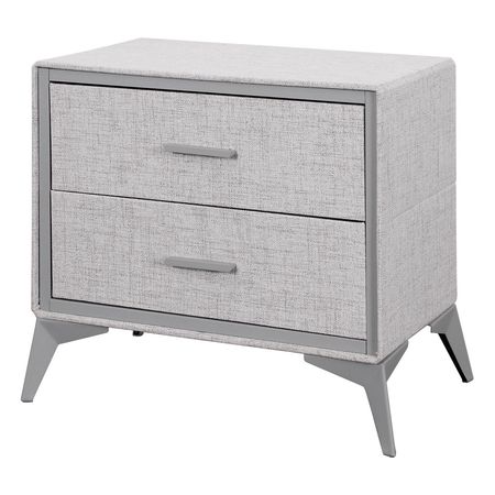 Mesa de Luz Dalton 2 Cajones Gris Metal Tela 231003