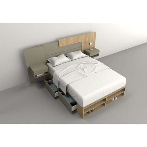 Box de Cama DS Home 1,60 m 4 Cajones 1 Puerta Olmo Gris 203x33x162 cm - Vista 5