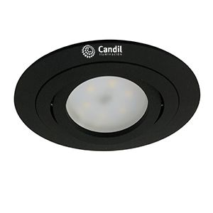 Pack X 4 Spot Embutir Aluminio Cuadrado Negro Fidel Dicro Led 7W Frio