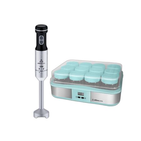 Combo Licuadora de Mano Ultracomb 1200W + Yogurtera Ultracomb 12 Jarros