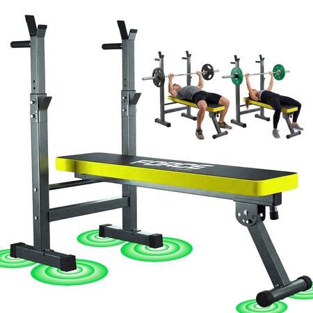 Banco Plano Plegable Force By Gadnic 250kg Estructura Reforzada Acolchado