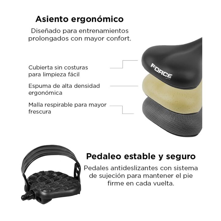 Bicicleta Fija De Spinning Force By Gadnic Disco De Inercia 4 Kg Display LCD Pedales Antideslizantes - Vista 7