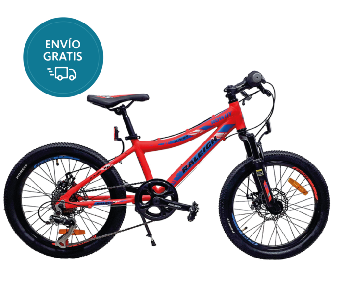 Bicicleta Raleigh Rowdy / Rojo / Frenos a disco mecánicos / Cuadro de aluminio / 7Vel. / Rodado 20". - Vista 1