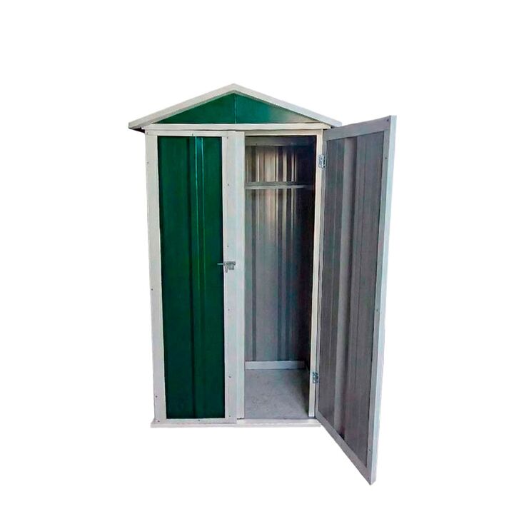 Armario Deposito Galpon de jardin 1x057x2 Verde + piso + estante DON ACERO - Vista 3