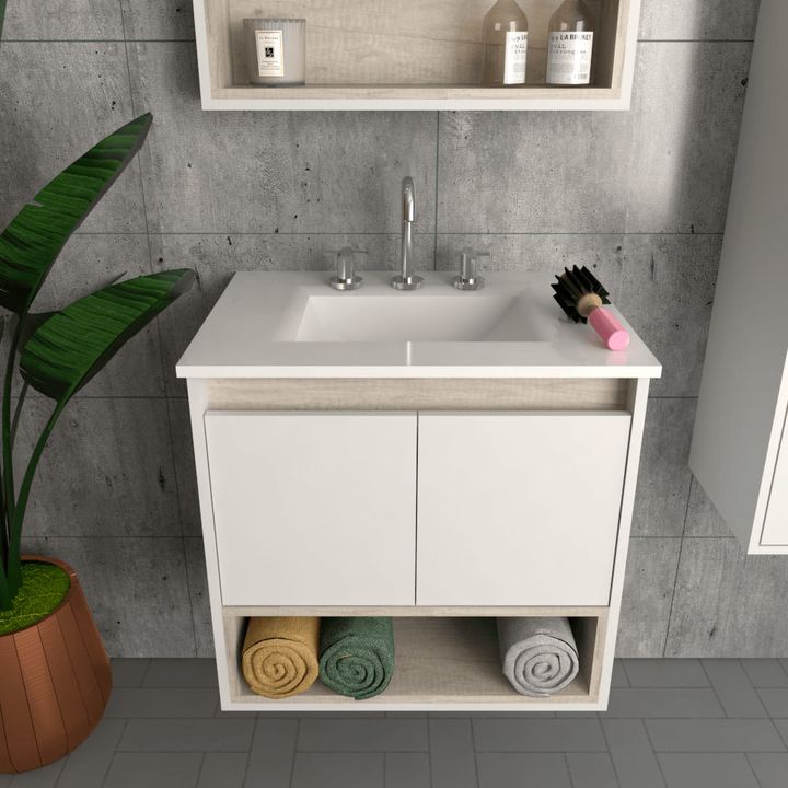 VANITORY 60CM C/BACHA 1 AG. 3182 NEV/BCO - Vista 3