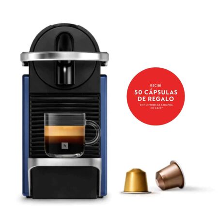 Cafetera Nespresso Pixie Blue Curva D62-AR-SI-NE
