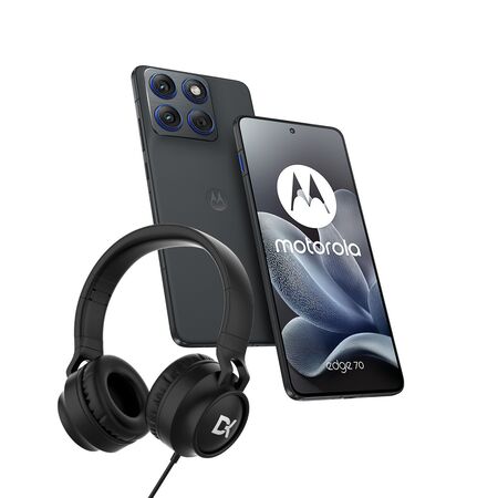 Combo Moto Edge 70 12+512GB Gadget Grey + Auricular Vincha Dekkin USB-C