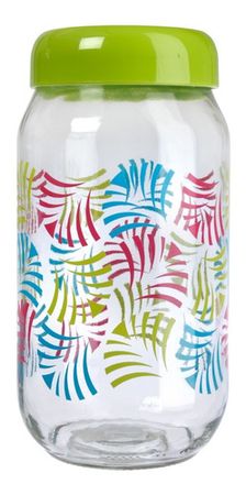 Frasco Vidrio Decorado 660 Cc Cierre Rosca Tapa Plástica Verde