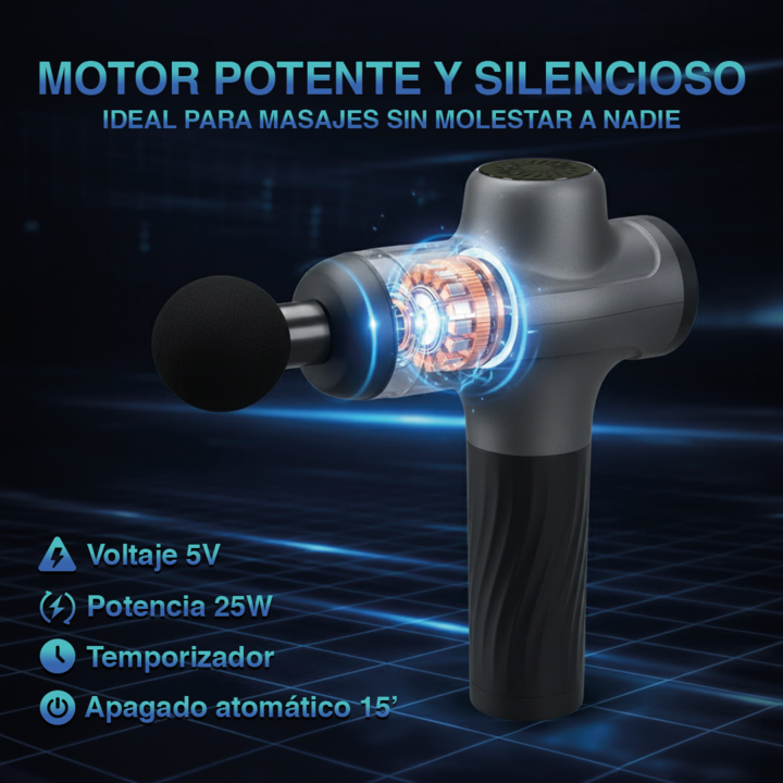 Pistola Masajeadora Melfit Deep Force P1000Max Rehabilitacion Muscular Portatil - Vista 5