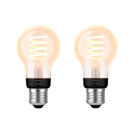 Lampara Led Filamento Philips Hue E27 A60 Cálida/Fría x2 Uni