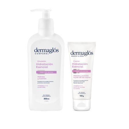 Dermaglos Set Hidratacion Esencial Crema De Manos + Emulsion