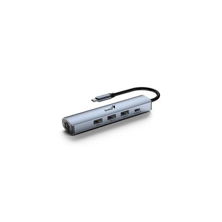 Hub Genius UH-545 USB-C a USB-Cx1 USB-Ax3 TJ45x1