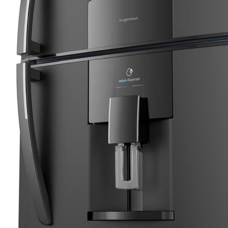 HELADERA 394 LTS A+ NEGRA CICLICA CON DISPENSER 2025 CON ESTANTES DE VIDRIO HDR400F41N