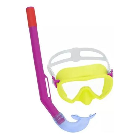 Set De Natacion Snorkel Antiparras Bestway 24036 Amarillo Color Amarillo