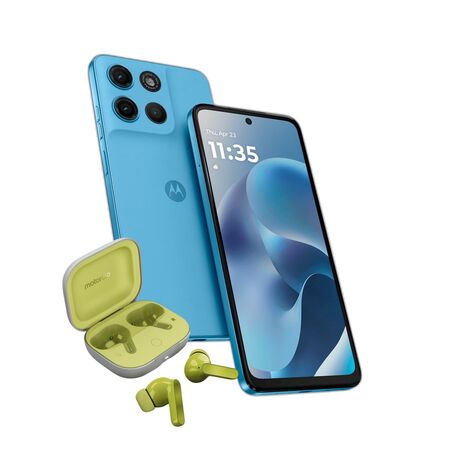 Combo Moto G17 4+256GB Alaskan Blue + Moto Buds Guitar Green Banana