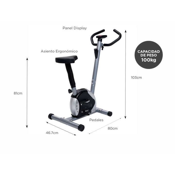 Bicicleta Fija Gadnic B-18 Hogareña Regulable 5 Programas Hasta 100kg Magnética - Vista 5