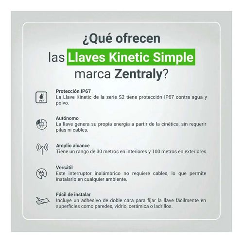 Zentraly Smart Switch Dual Y 2 Llaves Doble Kinetic - Vista 6