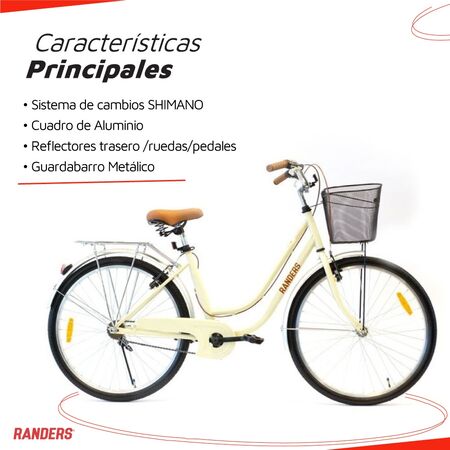 Bicicleta de Paseo Rodado 28 Randers Vintage V Brake Luz