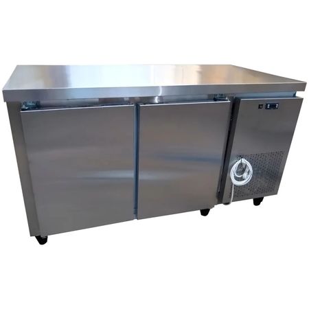 Heladera Mostrador Ciego Teora 150cm Acero Inox 2 Puertas
