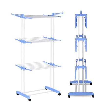 Tender Tendedero 3 Niveles De Pie Colgador Ropa Con Rueda Vertical Portatil  