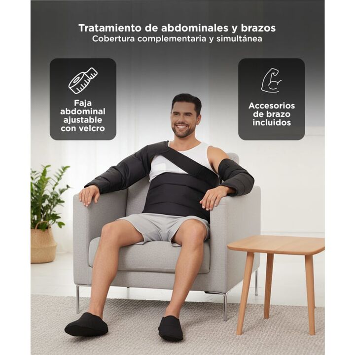 Botas de Presoterapia Gadnic Recuperacion Muscular 9 Niveles Piernas Cintura (Negro M) - Vista 4
