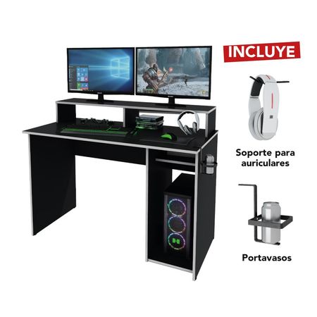 Escritorio Gamer Centro Estant EG1BL Negro/Blanco