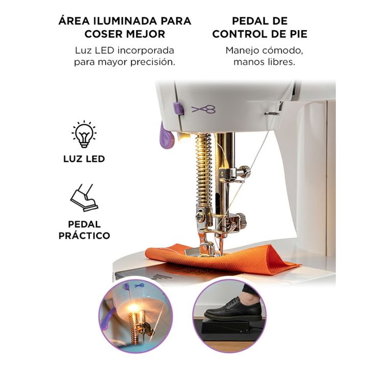 Máquina de Coser Gadnic SW2000 Hogareña Portátil 2 Velocidades Luz Led - Vista 4