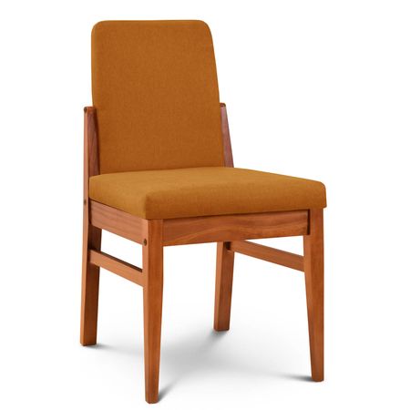 Silla de Comedor Baku Tapizado Sunny Mostaza lustre Cedro Espacity