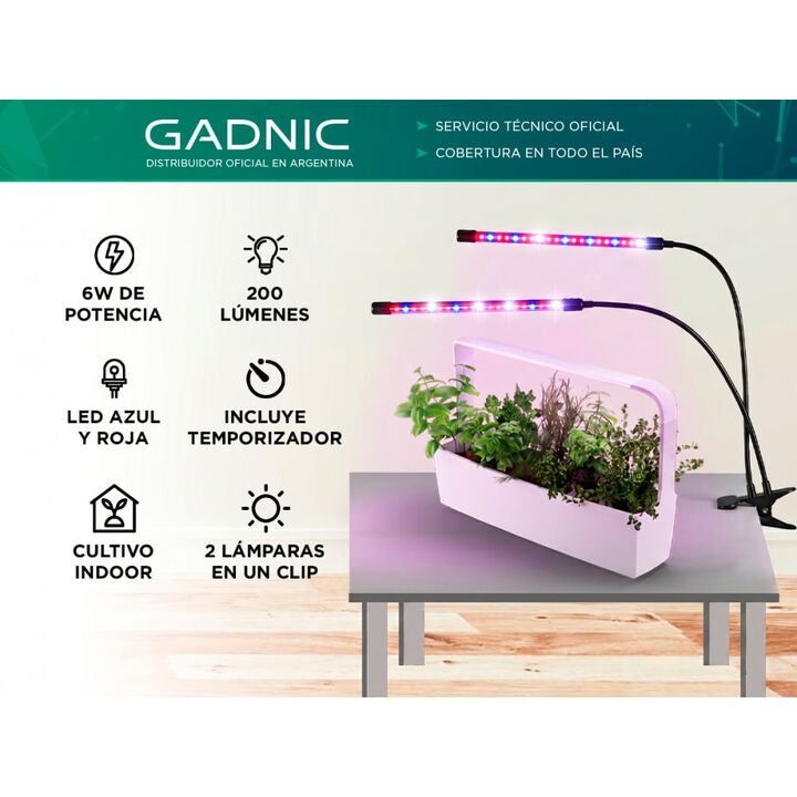 Luz Led Cultivo Indoor Gadnic GROW3 Espectro Completo Rojo y Blanco - Vista 2