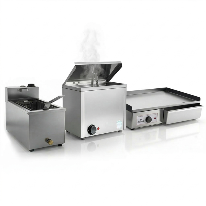 Plancha Eléctrica + Panchera Colucci 1045c Y Freidora 7 Lts - Vista 1