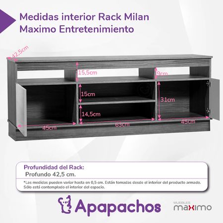 Combo de Entretenimiento Milan Rack y Panel Flotante para TV Nogal
