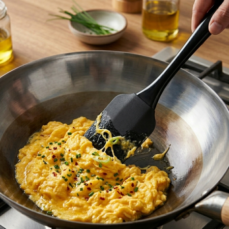 Espatula De Silicona Negra Reposteria Cocina Mango Plastico Aston