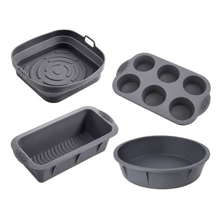 Set 4 Moldes Silicona Carol Horneado y Air Fryer Gris