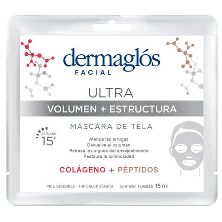 Mascara Facial De Tela Ultra Volumen + Estructura Dermaglos