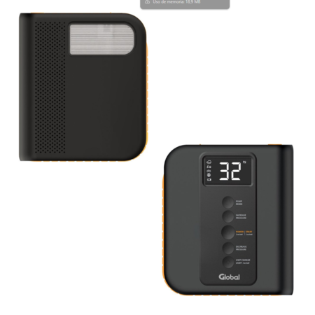 Cargador Batería · Inflador 150 PSI · 10000 mAh ·GLOBAL ELECTRONICS  (JS10000-3IN1-AIRP-SC-USBC)