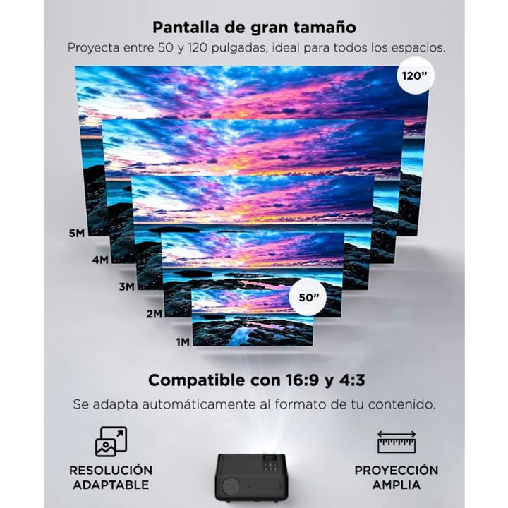 Proyector Gadnic Luminous Pro 6200 Lúmens Full HD Con Altavoz - Vista 4