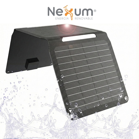 Cargador Solar Portátil Nexum Plegable 20W – Carga Rápida QC3.0 y Salida DC