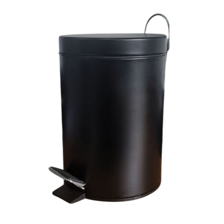 Tacho Basura 3 Lts Cesto Acero Inoxidable Pedal Color negro