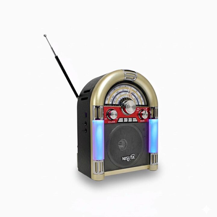 RADIO NISUTA ROCOLA VINTAGE AM/FM MP3 BT AUX (C:NEGRO NSRV20) - Vista 2